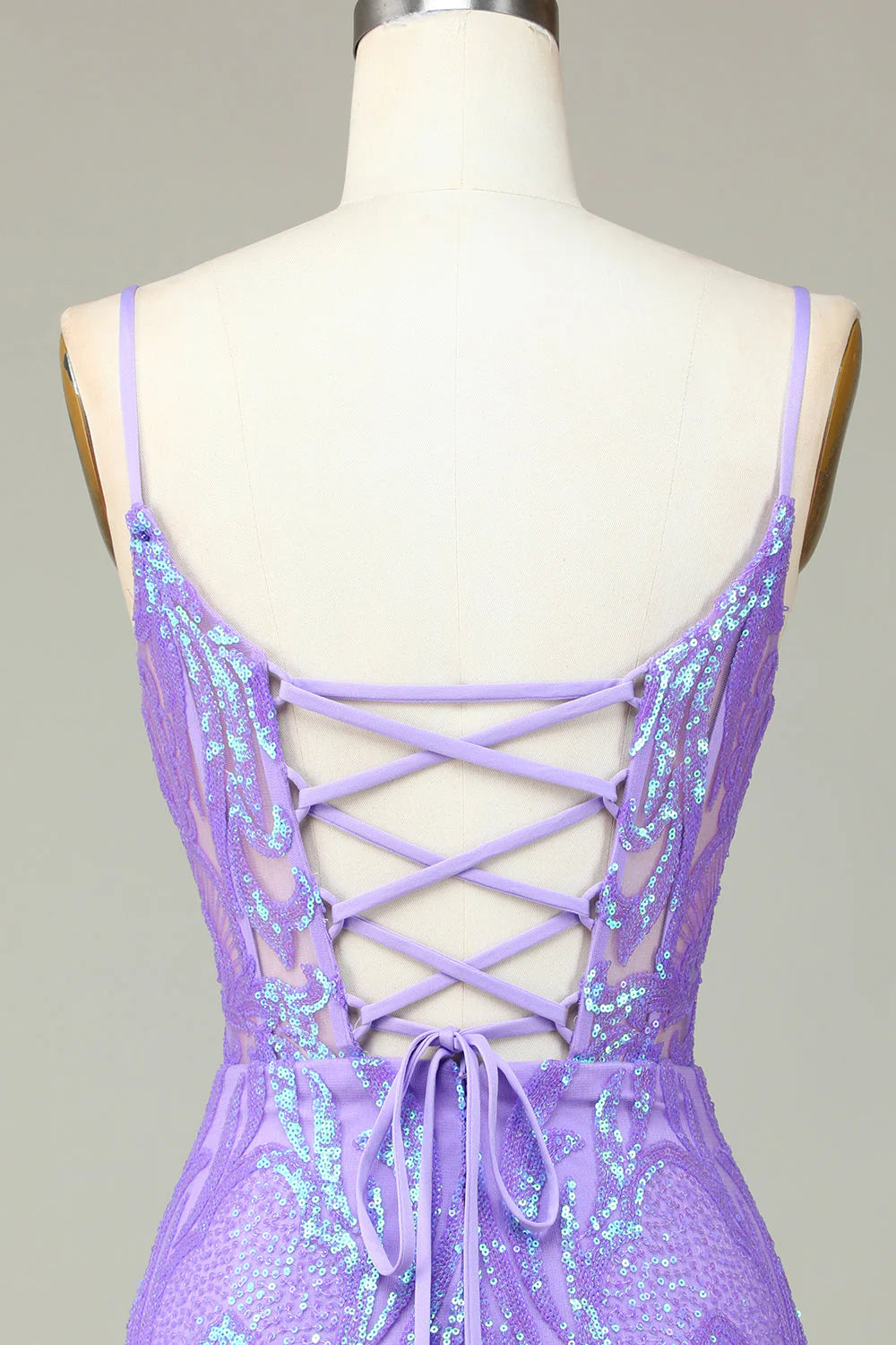 Stylish Lilac Bodycon Sequins Corset Homecoming Dress