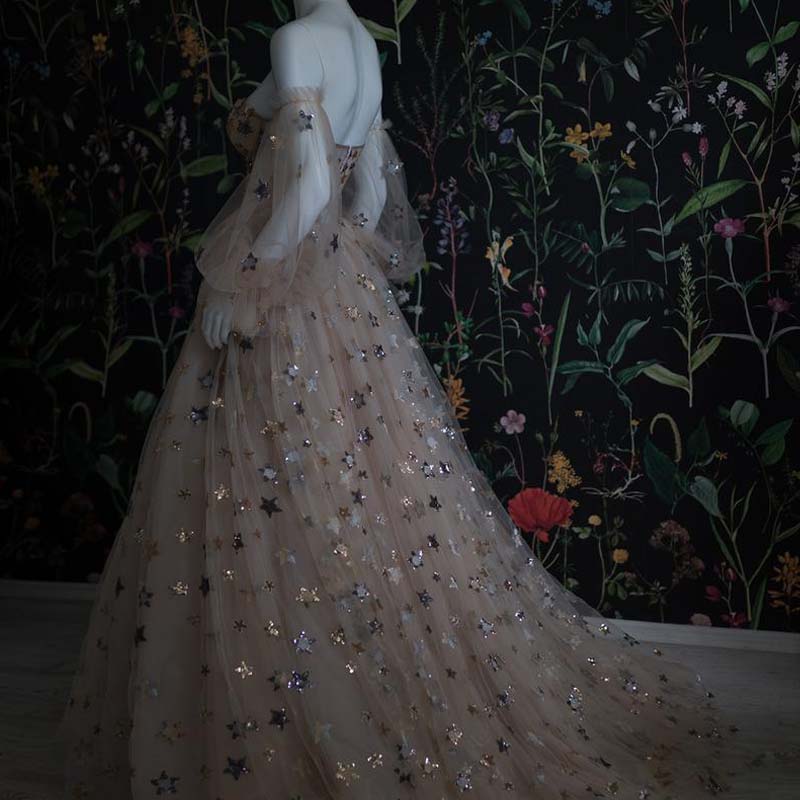 Long sleeved Sweet and Elegant Ball Dress A Series Long Evening Dress