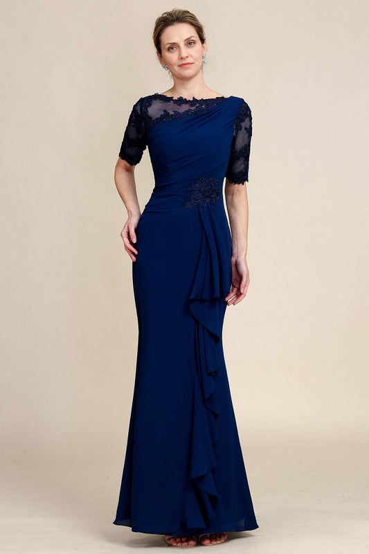 Sheath Floor Length Mother of Bride Dress with Appliques