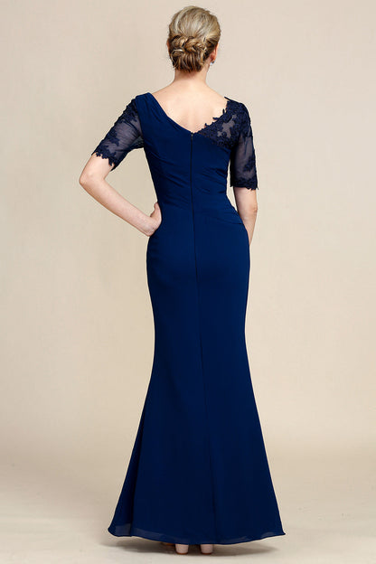 Sheath Floor Length Mother of Bride Dress with Appliques