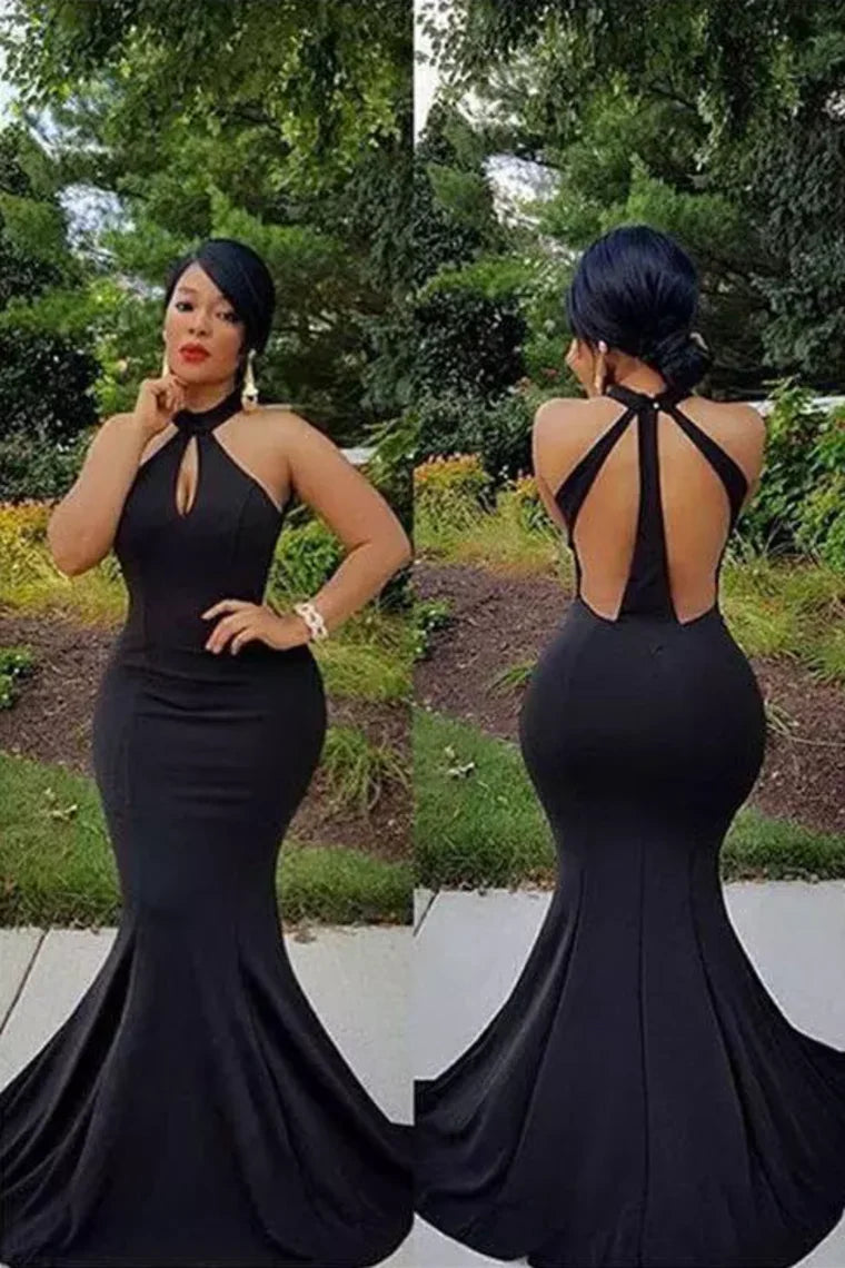 New suspender backless mermaid satin cocktail party evening dress