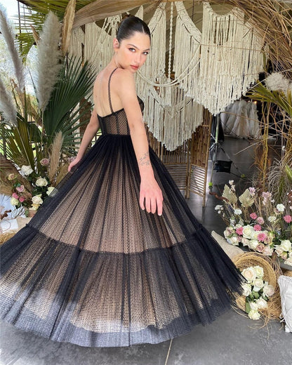 New Back to School Party Dress A-line sheer with thin shoulder straps