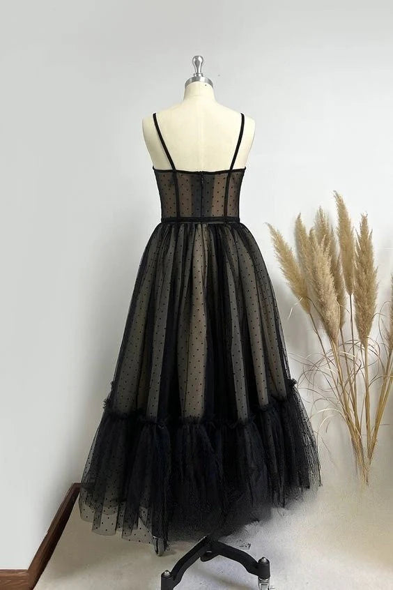 New Back to School Party Dress A-line sheer with thin shoulder straps