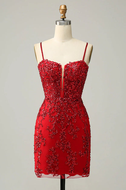 New thin shoulder strap hollowed out sequin lace back to school party dress