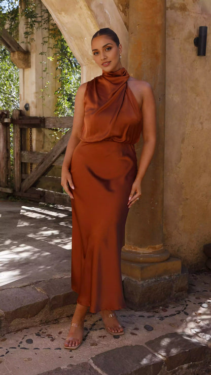 Noble and elegant high neckline with pleats and asymmetrical shoulders, hidden zipper Prom Dresses
