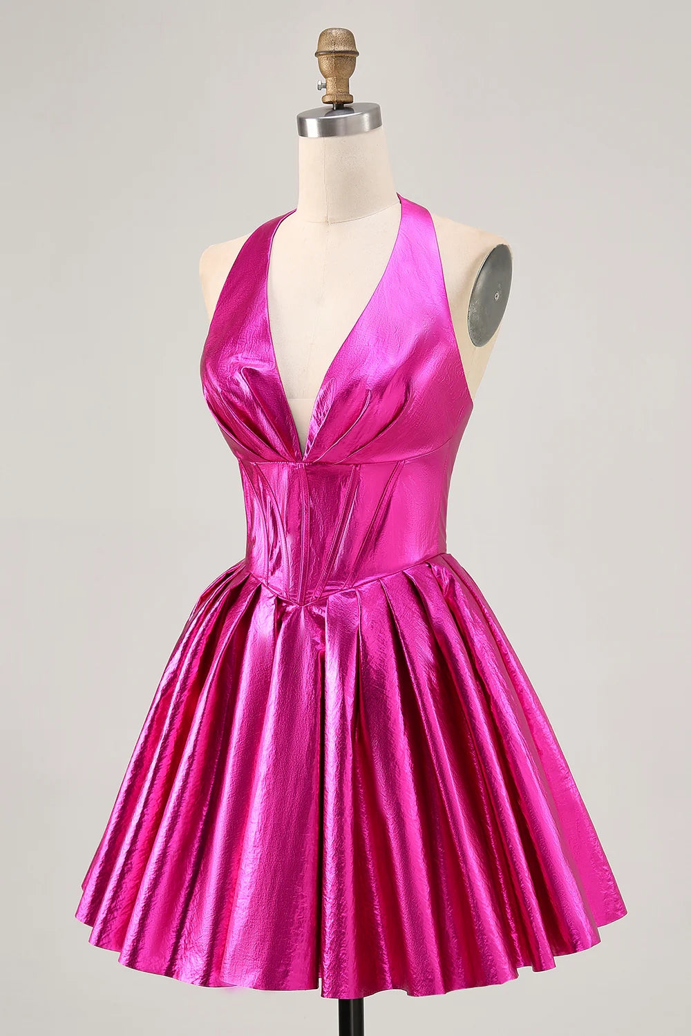 OKBBN A-line backless corset with pleats, classic silhouette Homecoming Dresses