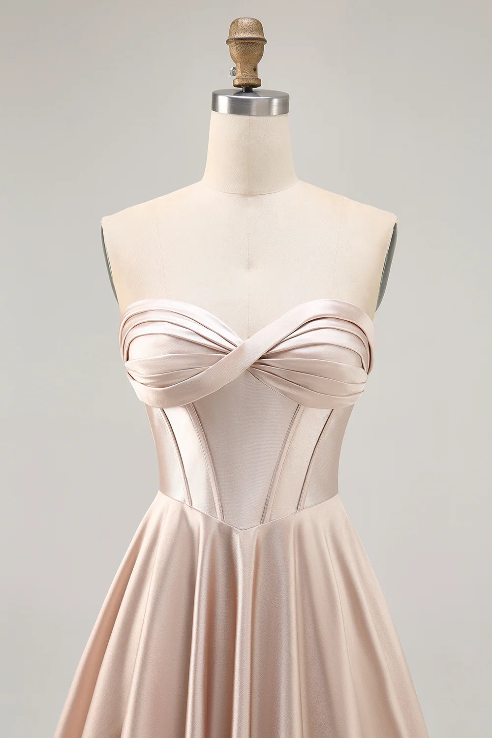 OKBBN A-line off shoulder waist with pleated satin back strap Homecoming Dresses