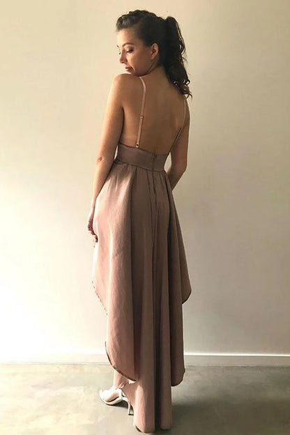 OKBBN A-line thin shoulder strap, high and low satin, cute and attractive, adjustable thin shoulder strap, Homecoming Dresses