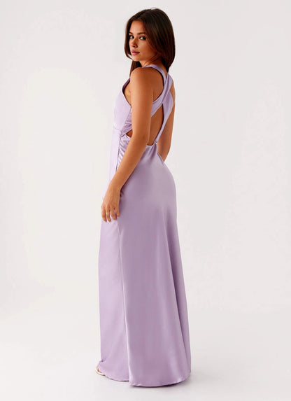 OKBBN Bold and Elegant V-neck Cross Back Prom Dresses