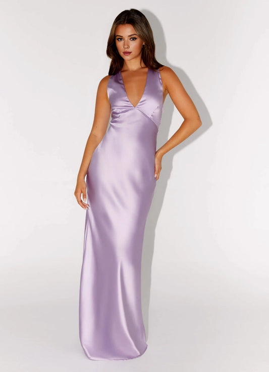 OKBBN Bold and Elegant V-neck Cross Back Prom Dresses