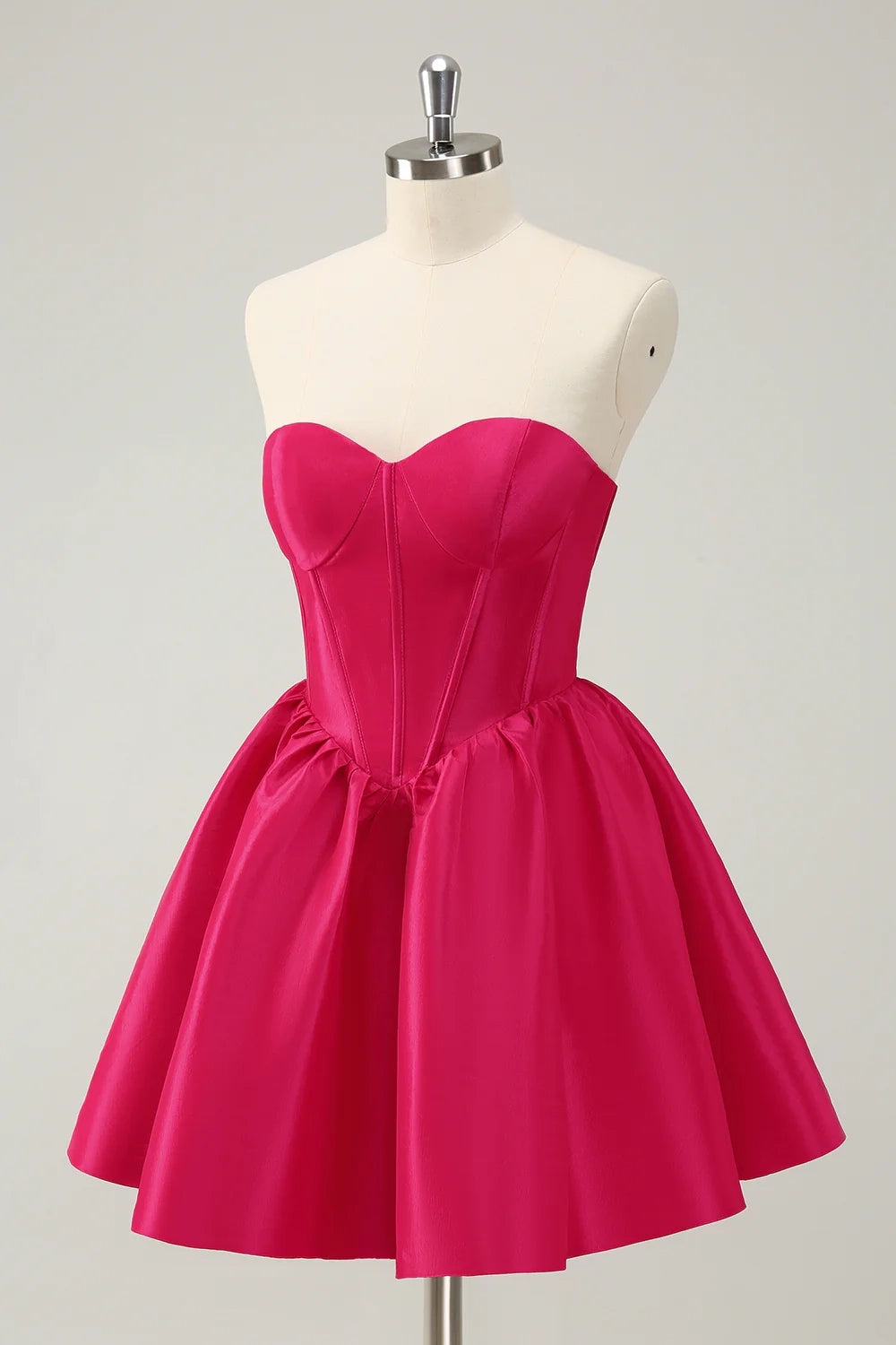 OKBBN Cute A-Shape Sweetheart Corset Short Homecoming Dresses