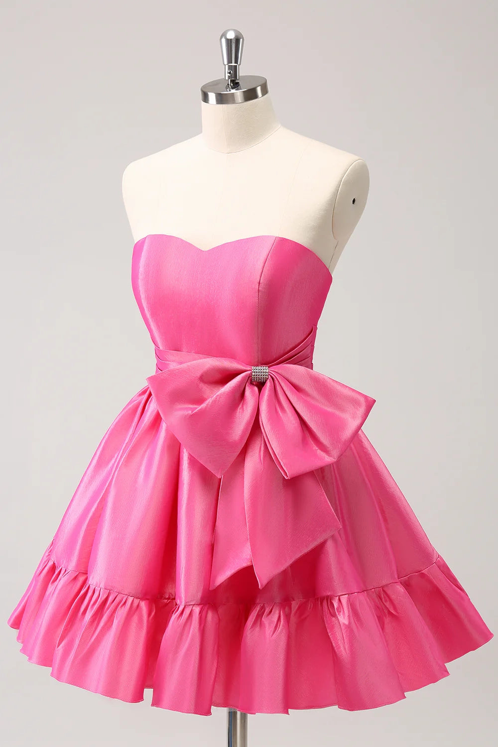 OKBBN Cute A-line Shoulder Fold Short Homecoming Dresses