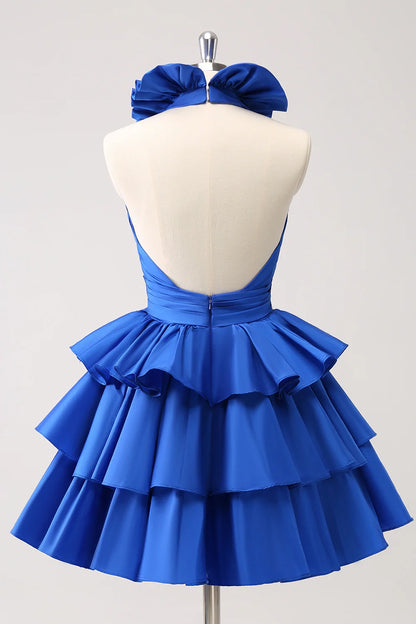 OKBBN Cute A-line backless layered ruffle edge Homecoming Dresses