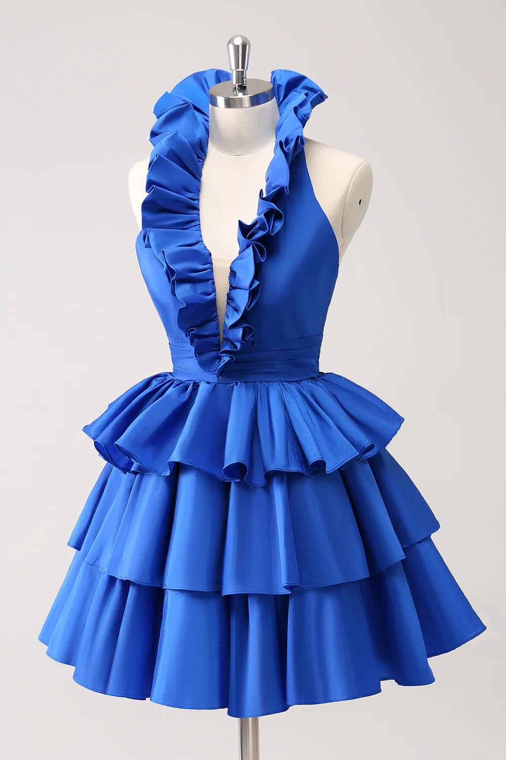 OKBBN Cute A-line backless layered ruffle edge Homecoming Dresses