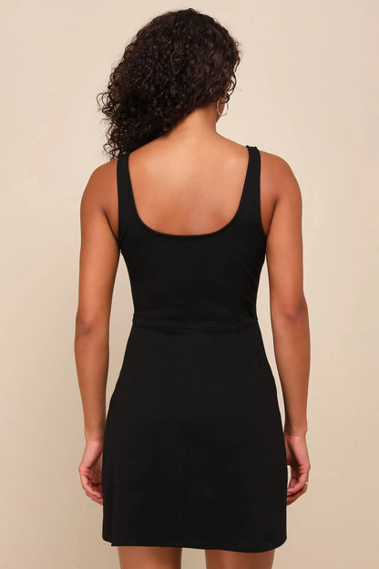 OKBBN Cute Double Knitted Strap Tank Top Square Collar Tight corset Homecoming Dresses
