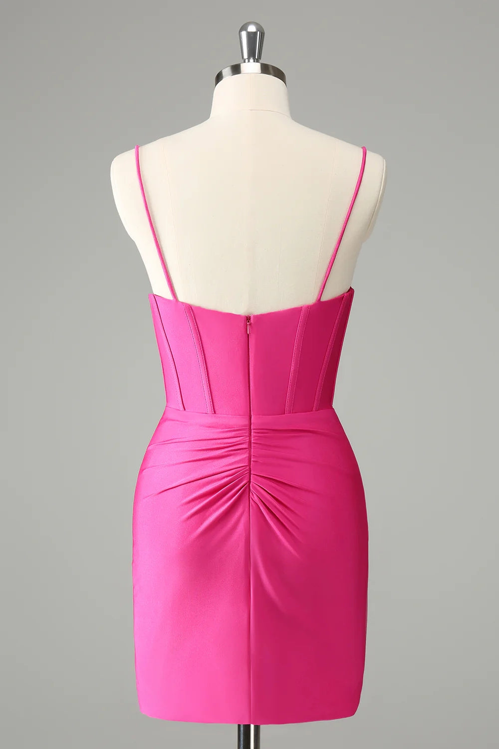 OKBBN Cute Fashion Tight Strap Wrinkle Short Homecoming Dresses
