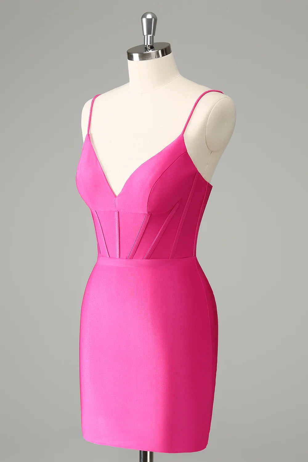 OKBBN Cute Fashion Tight Strap Wrinkle Short Homecoming Dresses