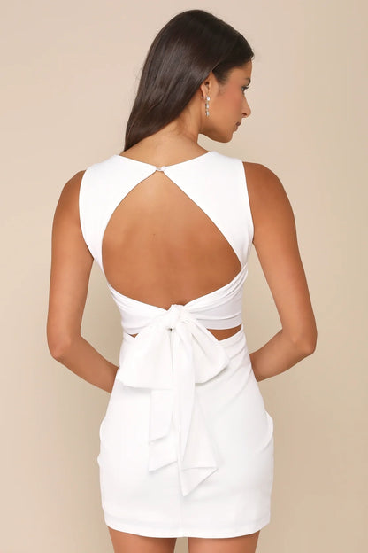 OKBBN Cute Lace up Sleeveless Mini Homecoming Dresses