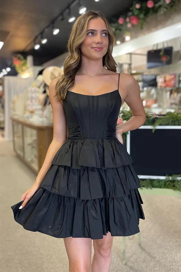 OKBBN Cute Ribbon A-line Short Style Waist Bow Slimming and Slimming Homecoming Dresses