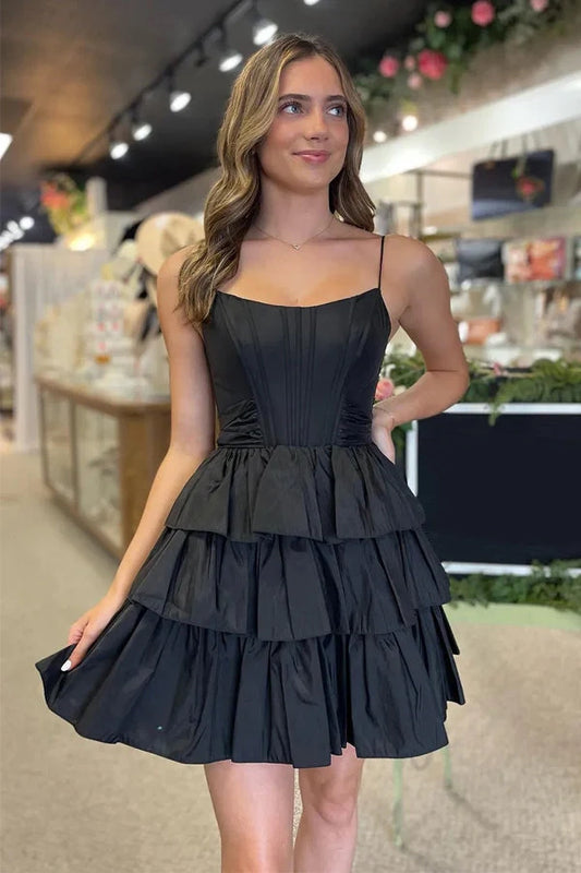 OKBBN Cute Ribbon A-line Short Style Waist Bow Slimming and Slimming Homecoming Dresses