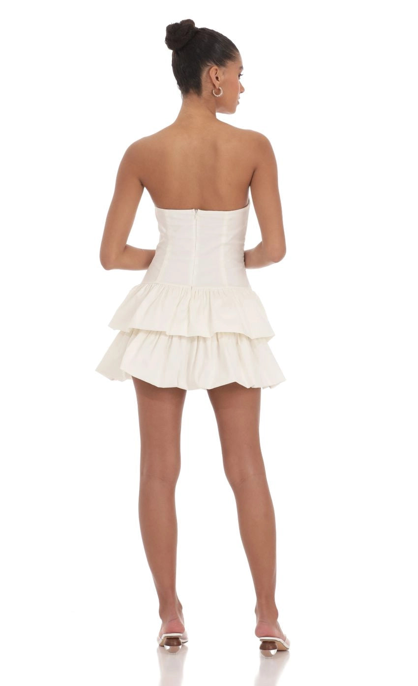 OKBBN Cute Sleeveless Layered Off Shoulder Tight Bubble Skirt Homecoming Dresses