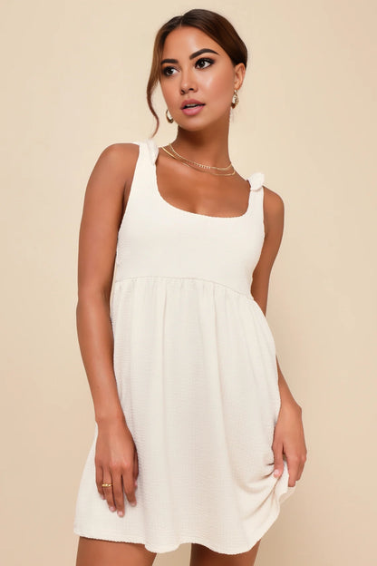 OKBBN Cute Texture Ribbed Knitted Lace Mini Homecoming Dresses