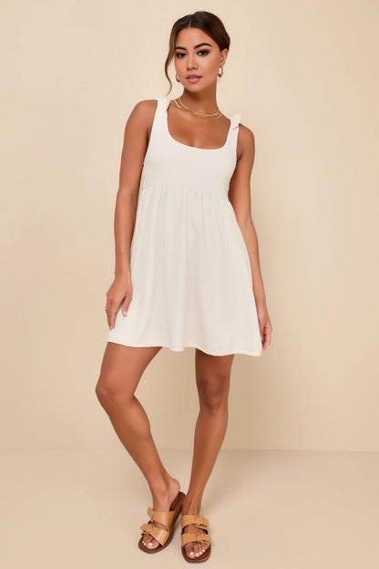 OKBBN Cute Texture Ribbed Knitted Lace Mini Homecoming Dresses