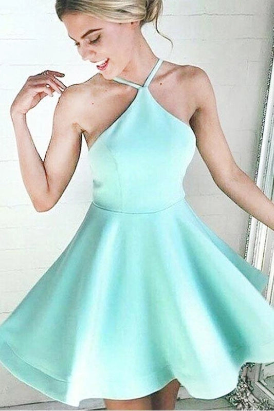 OKBBN Cute and Sexy A-line Bareback Short Ruffle Detail Homecoming Dresses