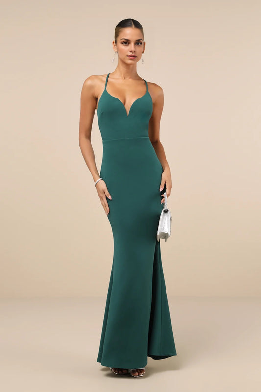 OKBBN Elegant Bareback Mermaid Slimming Strap Homecoming Dresses