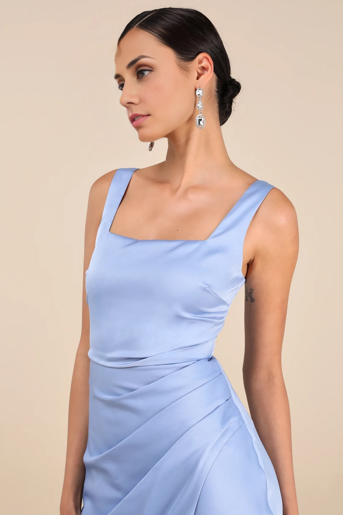 OKBBN Elegant Corset Slimming Skirt with Satin Square Neck Homecoming Dresses