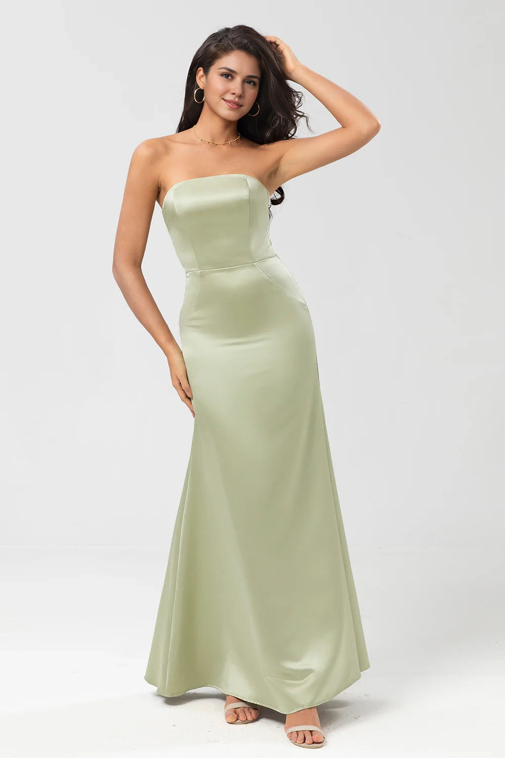 OKBBN Elegant Mermaid Off Shoulder and Satin Bridesmaid Dresses