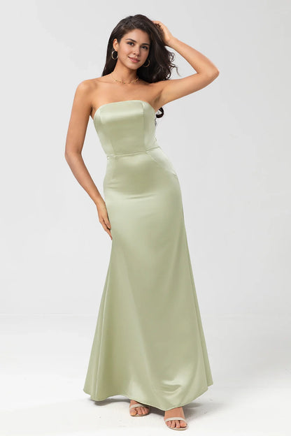 OKBBN Elegant Mermaid Off Shoulder and Satin Bridesmaid Dresses