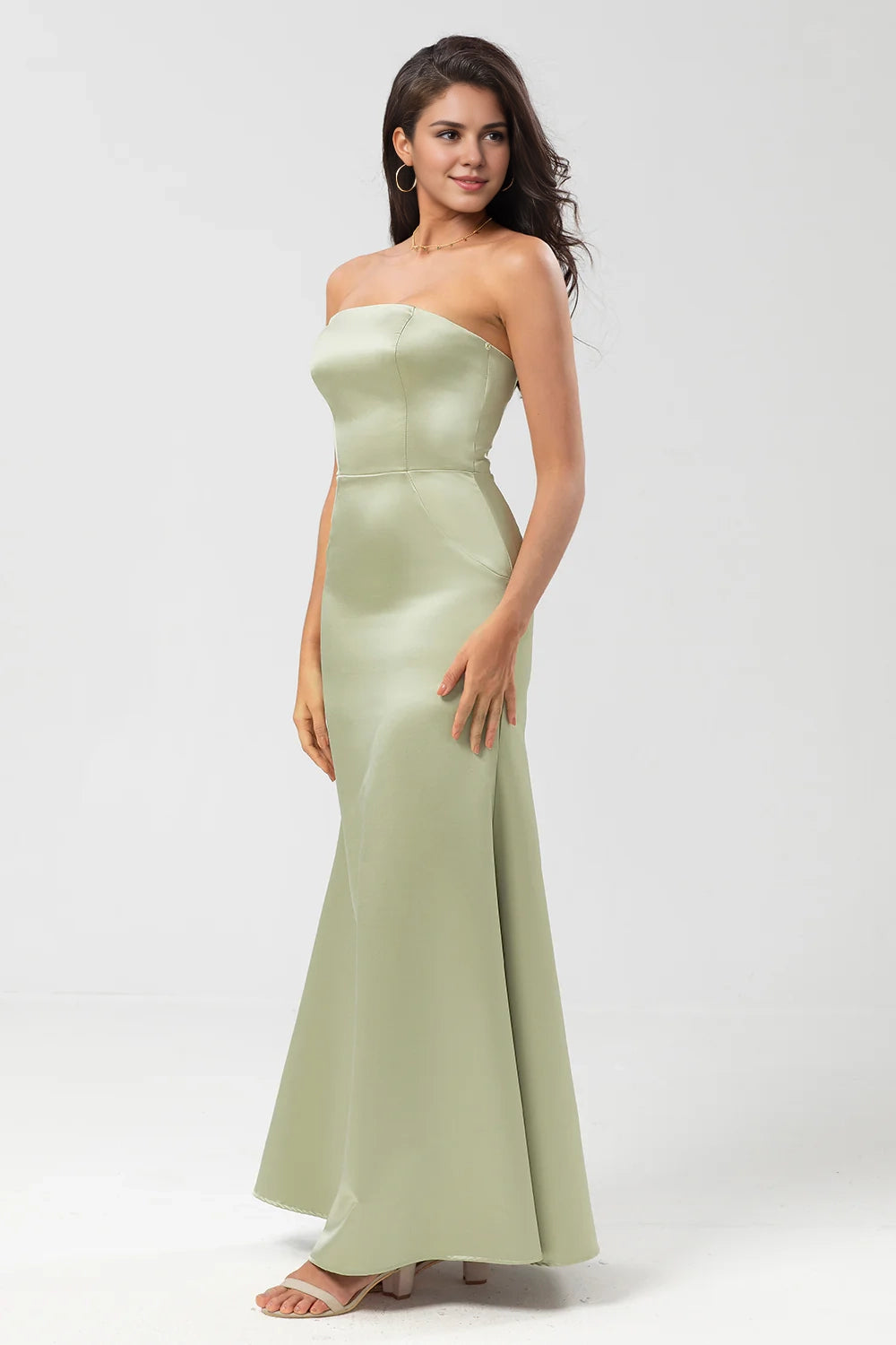 OKBBN Elegant Mermaid Off Shoulder and Satin Bridesmaid Dresses