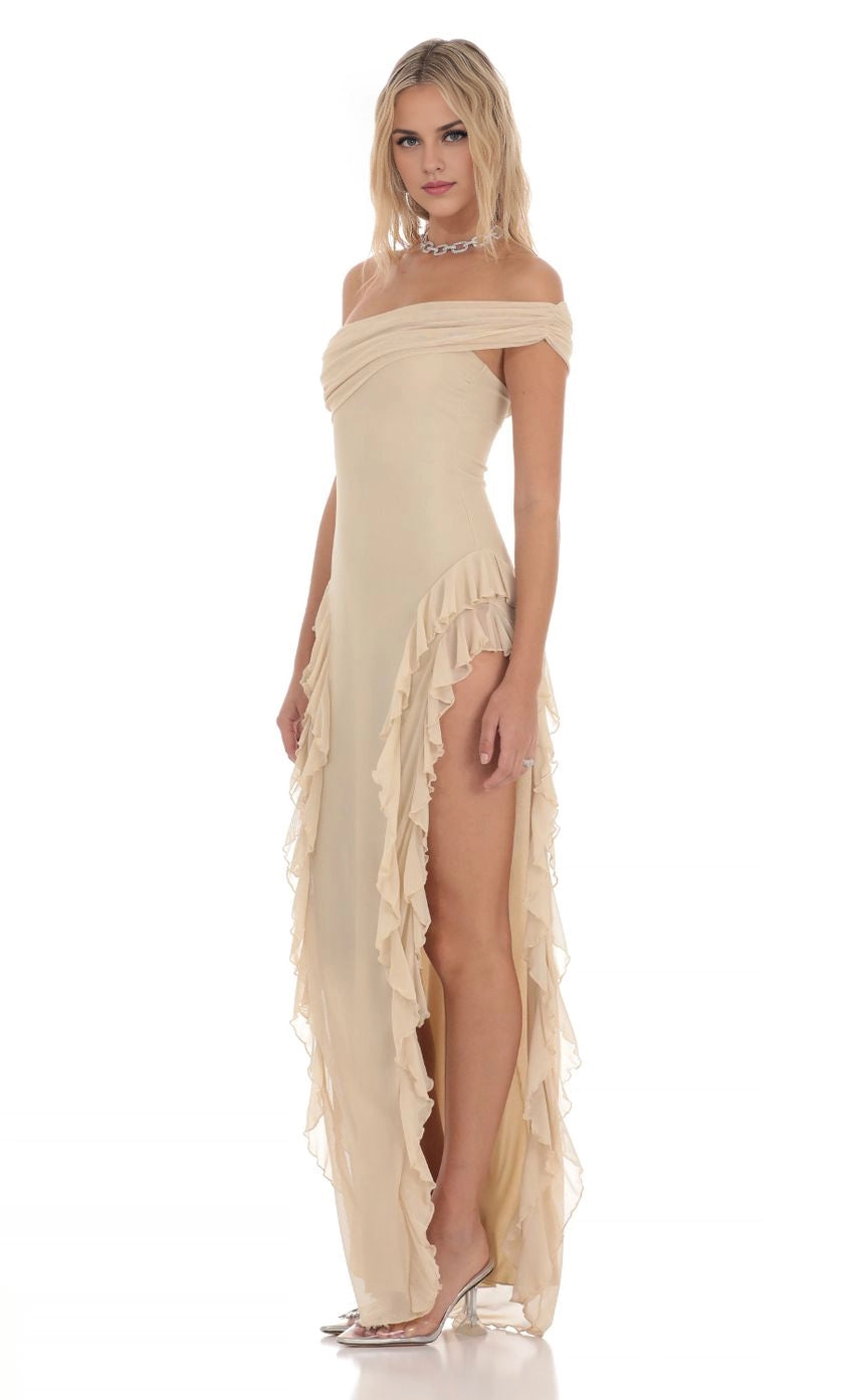 OKBBN Elegant Mesh Ruffle Off Shoulder Homecoming Dresses