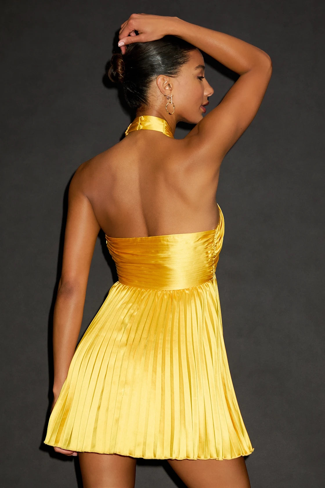 OKBBN Elegant Neck Fold Mini Short Cross Shoulder Strap Homecoming Dresses