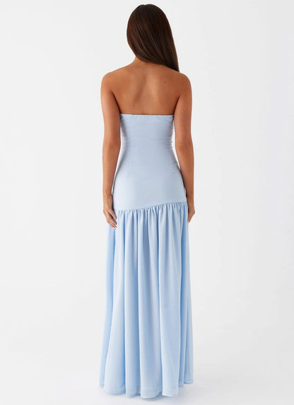 OKBBN Elegant Off Shoulder Lined Tight corset Semi Transparent Chiffon Skirt Prom Dresses