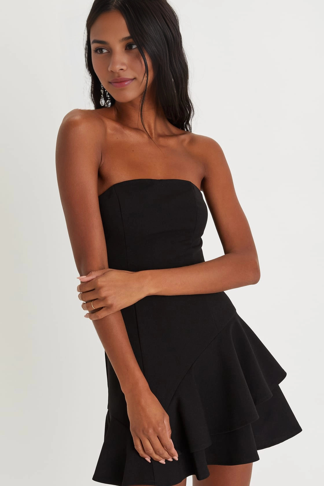 OKBBN Elegant Off Shoulder Ruffle Mini Homecoming Dresses