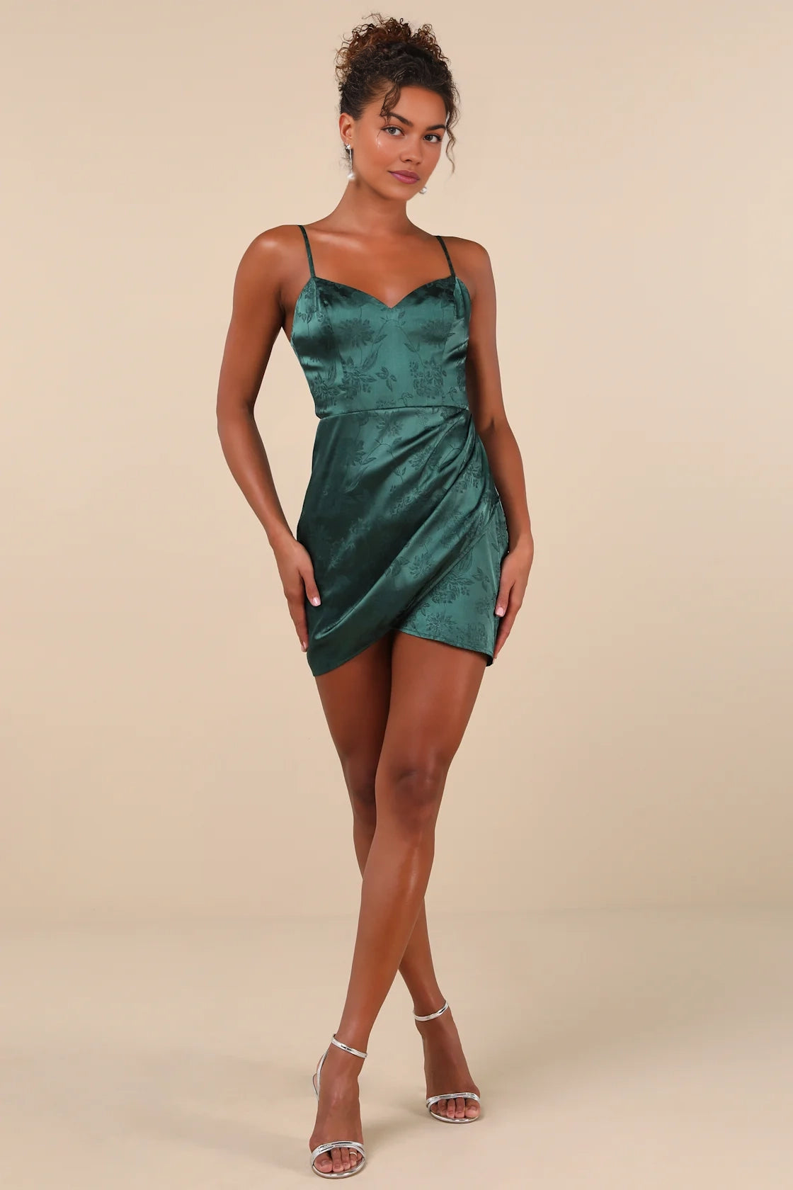 OKBBN Elegant Satin Jacquard Tulip Mini Homecoming Dresses