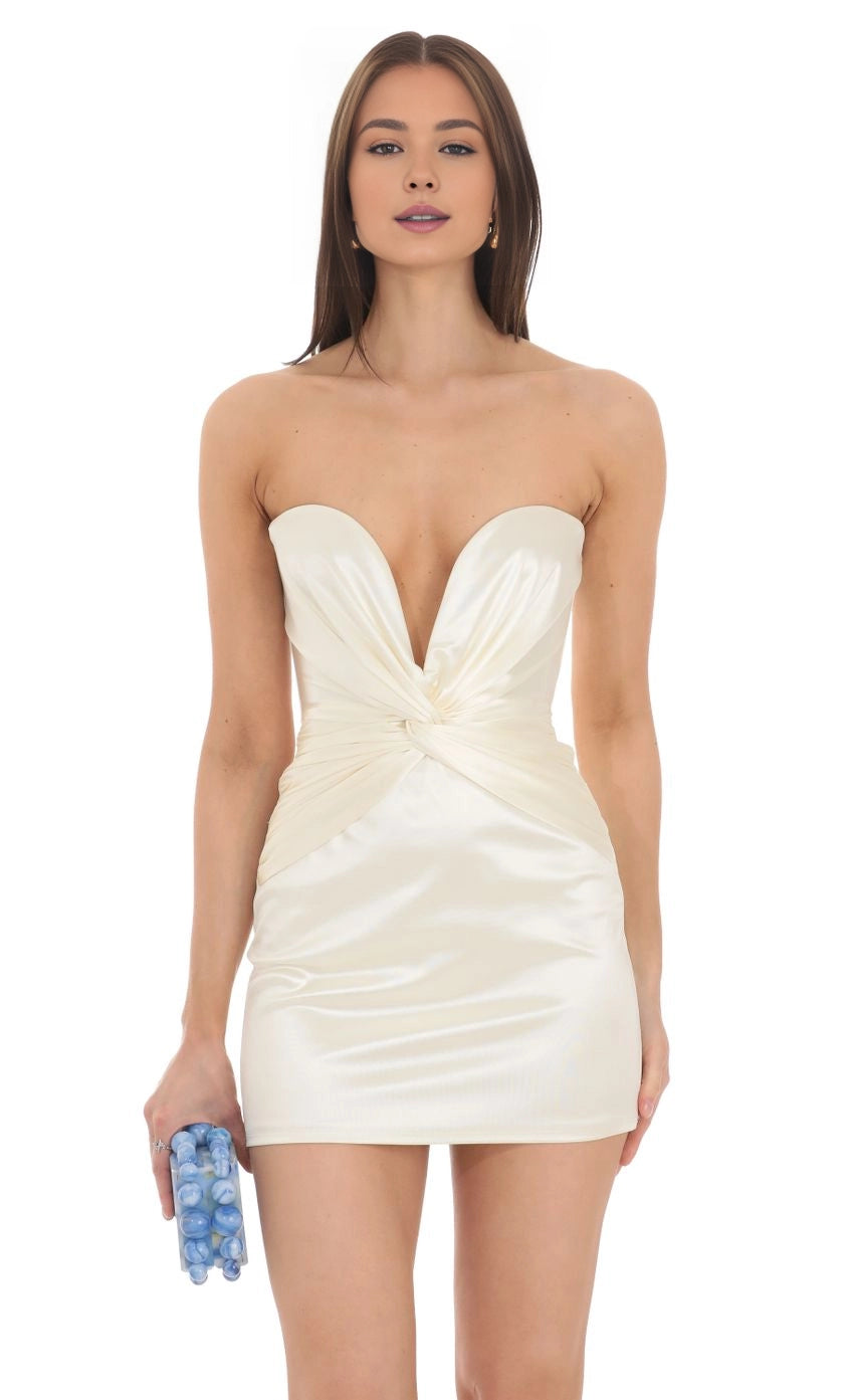 OKBBN Elegant Short Satin Twisted Off Shoulder Homecoming Dresses