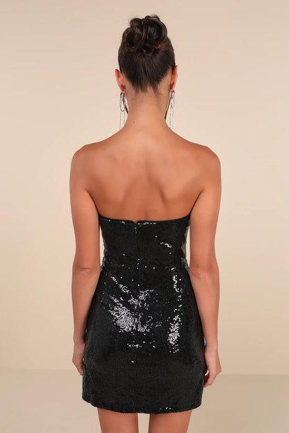 OKBBN Elegant Short Slim Fit Sparkling Glitter Off Shoulder Mini Homecoming Dresses