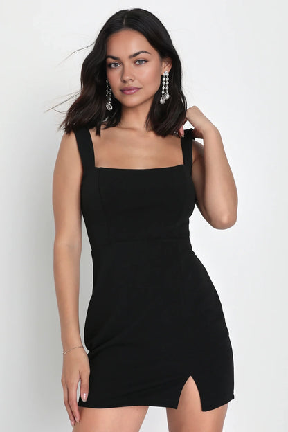 OKBBN Elegant Short Square Neck Mini Tight Homecoming Dresses