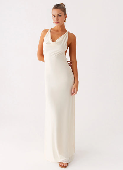 OKBBN Elegant Slimming Pendant Collar Cross Back Homecoming Dresses