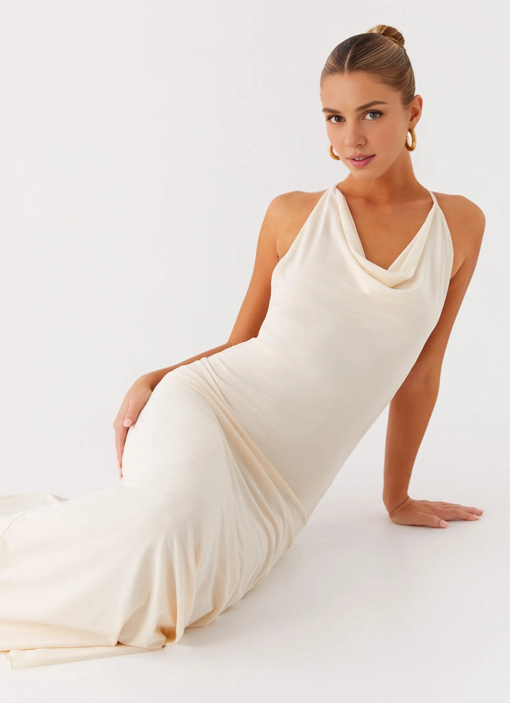 OKBBN Elegant Slimming Pendant Collar Cross Back Homecoming Dresses