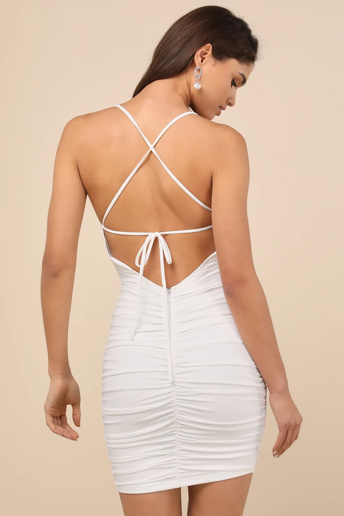 OKBBN Elegant Slimming Ruffle Lace Tight Mini Homecoming Dresses