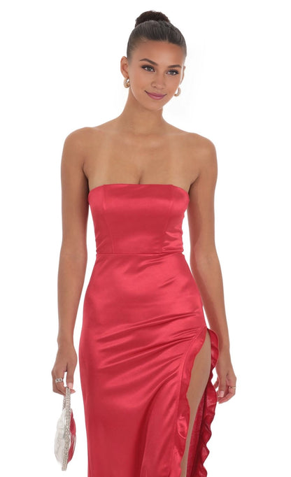 OKBBN Elegant Slimming Sleeveless Satin Tight Corset Homecoming Dresses