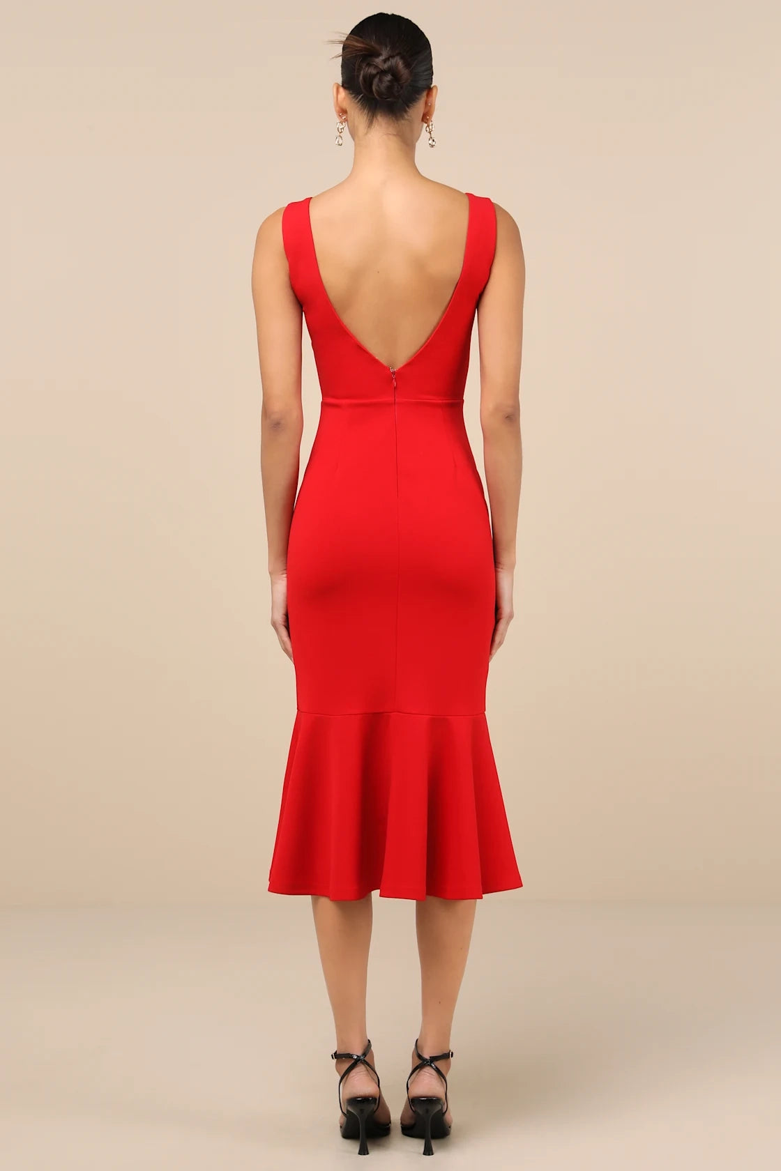 OKBBN Elegant Square Collar Horn shaped Medium length Homecoming Dresses