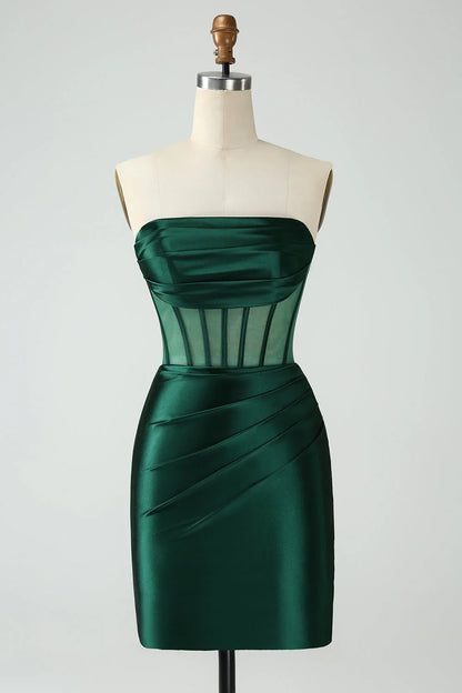 OKBBN Elegant Tight Off Shoulder Waist Short Homecoming Dresses