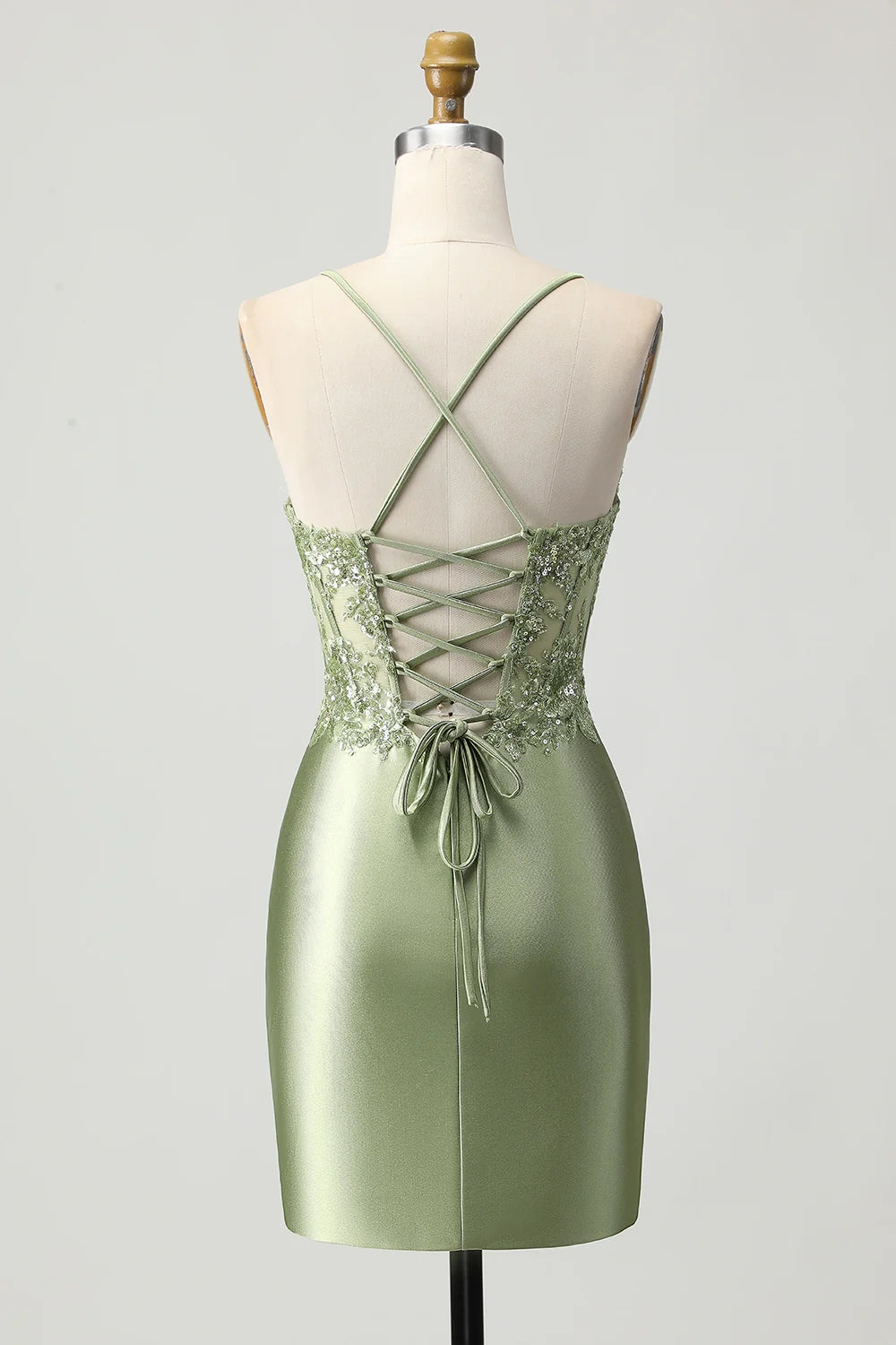 OKBBN Elegant Tight Satin Short Stickers Homecoming Dresses