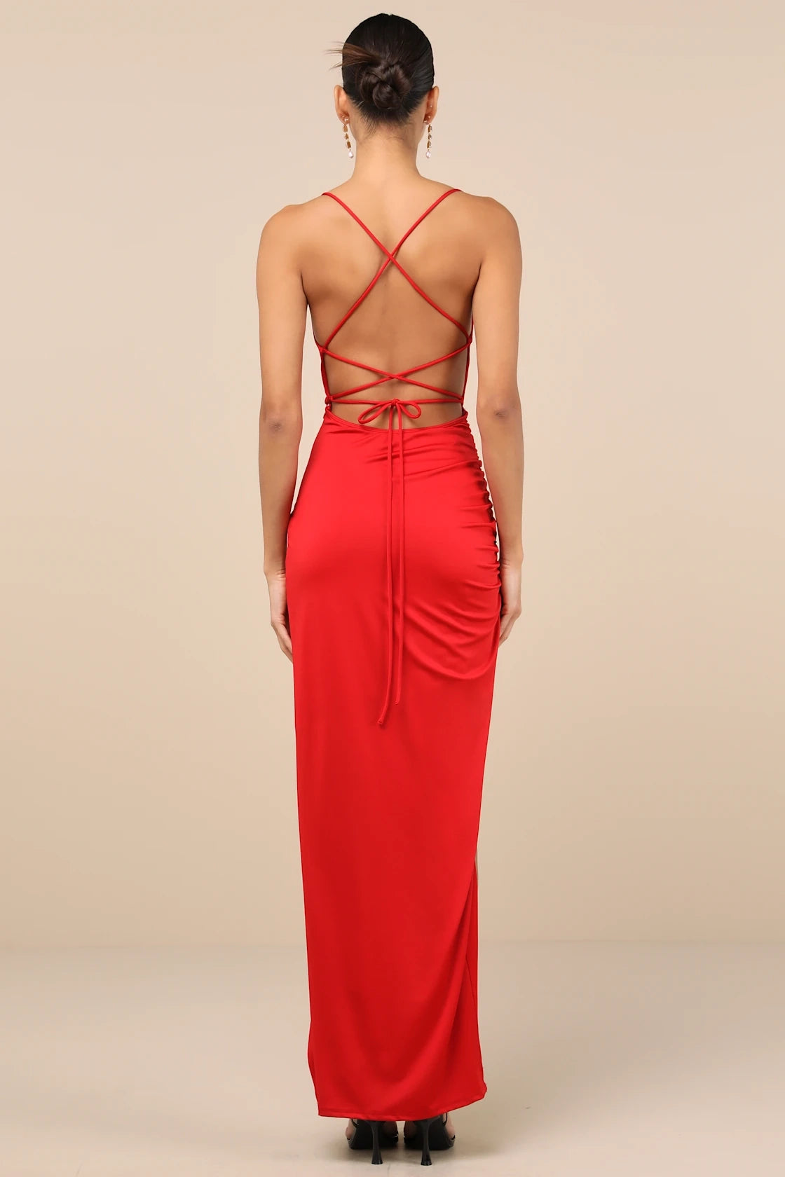OKBBN Elegant Tight Strap Slimming Thin Shoulder Strap Split Homecoming Dresses