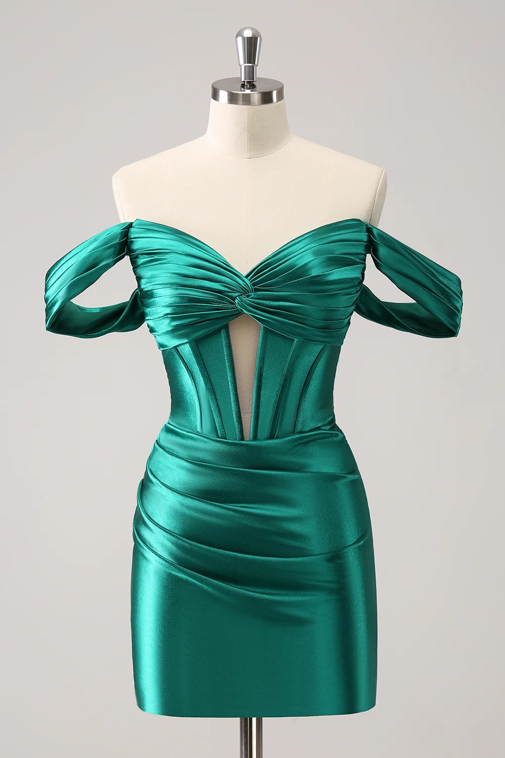 OKBBN Fashion Off Shoulder Folded Hollow Waist Tight Homecoming Dresses